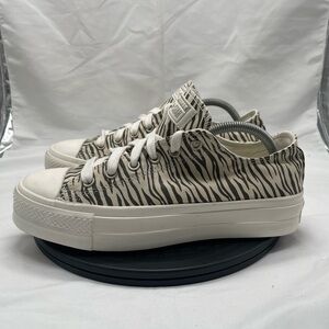 NEW Converse Chuck Taylor All Star Lift Low Zebra Print Platform Shoes Sneakers
